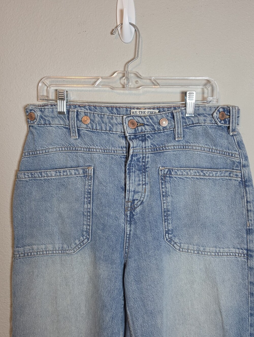 Free People We The Free Palmer Cuffed Jeans 29 Light Wash Relaxed Boyfriend - Picture 5 of 10